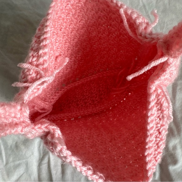 Handmade Crochet Pink Shoulder Bag - Picture 3 of 5